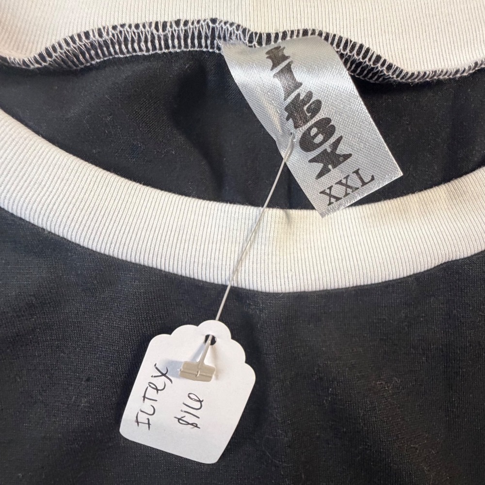 I-TEX Baseball Stitch Raglan Tee Grey White Red 3/4 Sleeve NWT Shirt XXL K9 - Picture 2 of 5